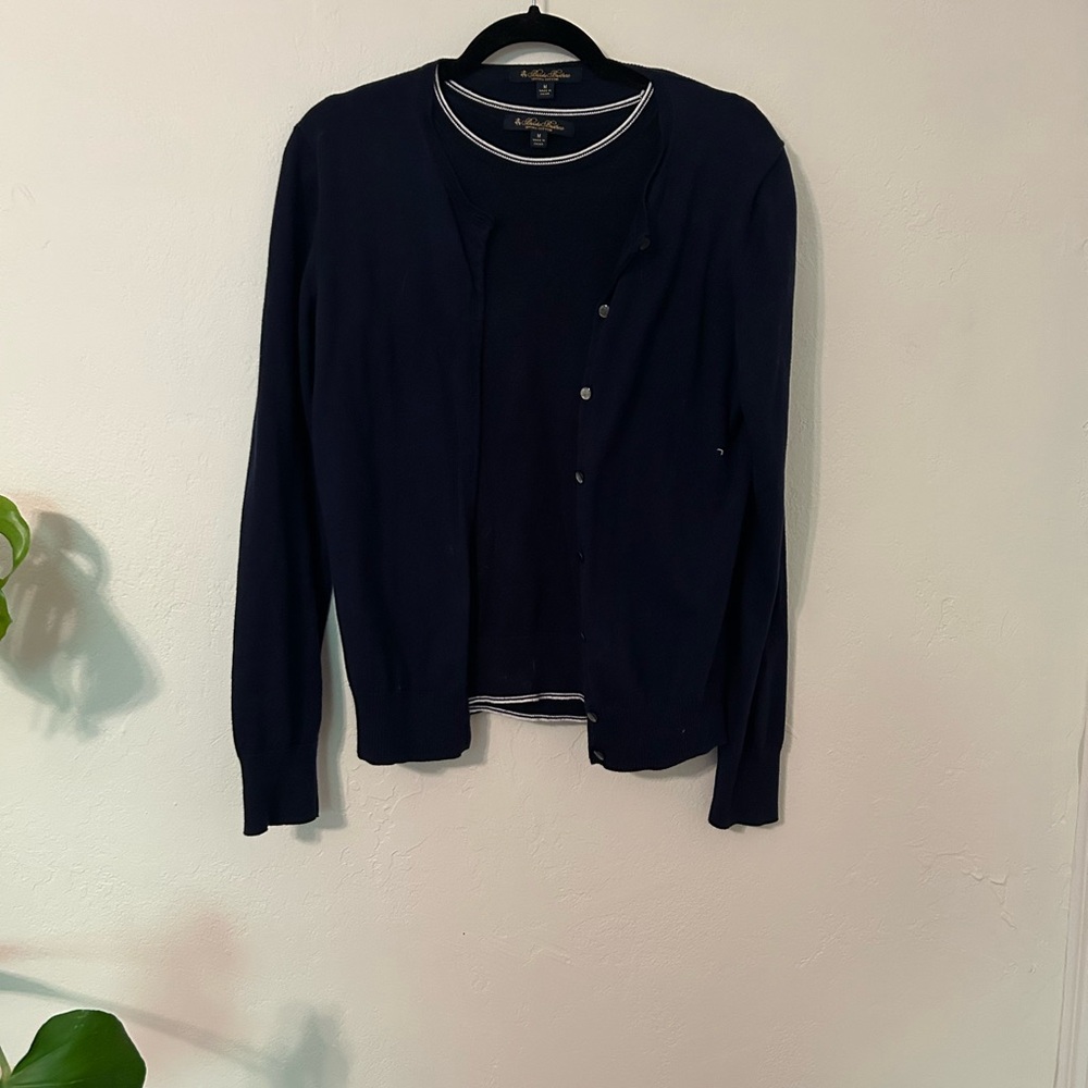 Brooks Brothers Navy Blue Cardigan and Top Twin Set